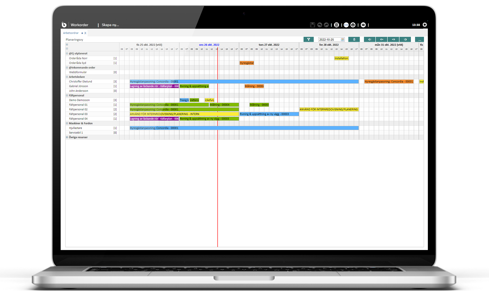 Dator som visar planeringsvy i Infobric.