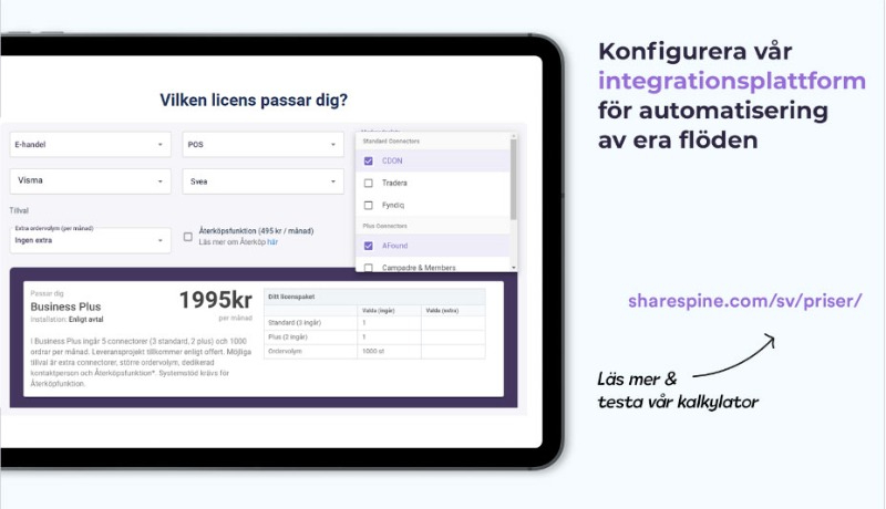 Illlustration av Svea checkout på datorskärm.