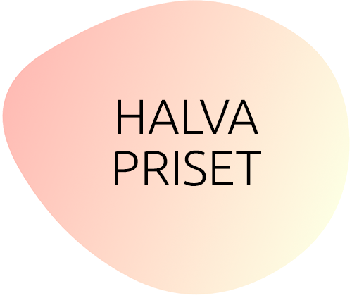 Symbol som visar halva priset för nystartat företag